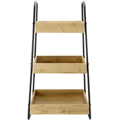 Étagère de cuisine 3 niveaux noir naturel^Gifi Hot