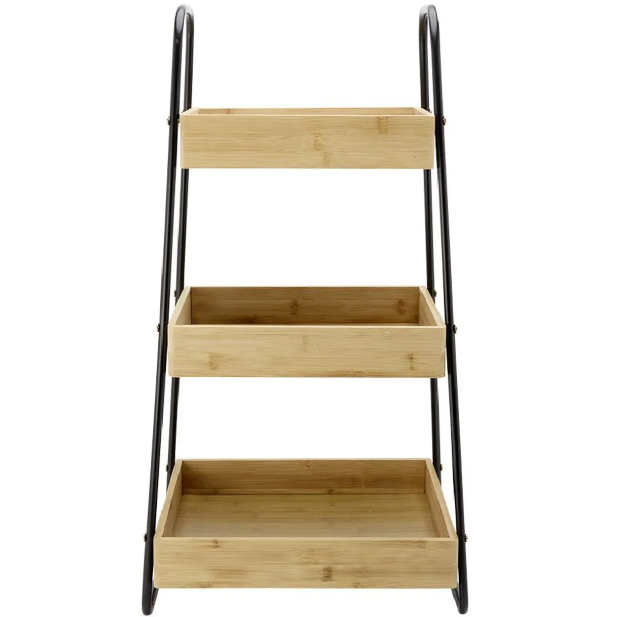 Étagère de cuisine 3 niveaux noir naturel^Gifi Hot