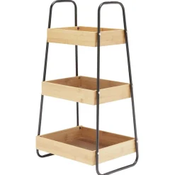 Étagère de cuisine 3 niveaux noir naturel^Gifi Hot