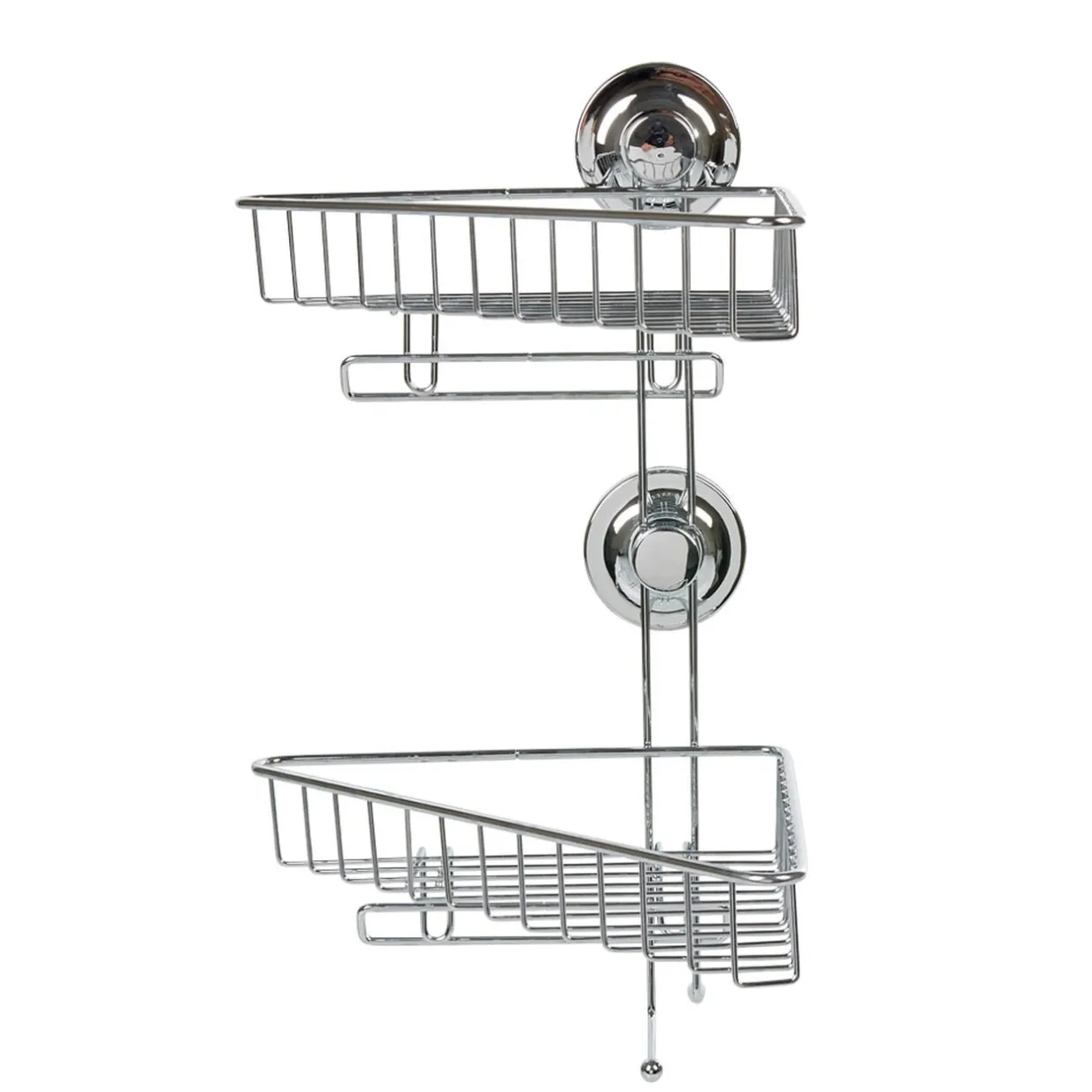 Gifi Étagère de douche 2 paniers d angle à ventouse gris