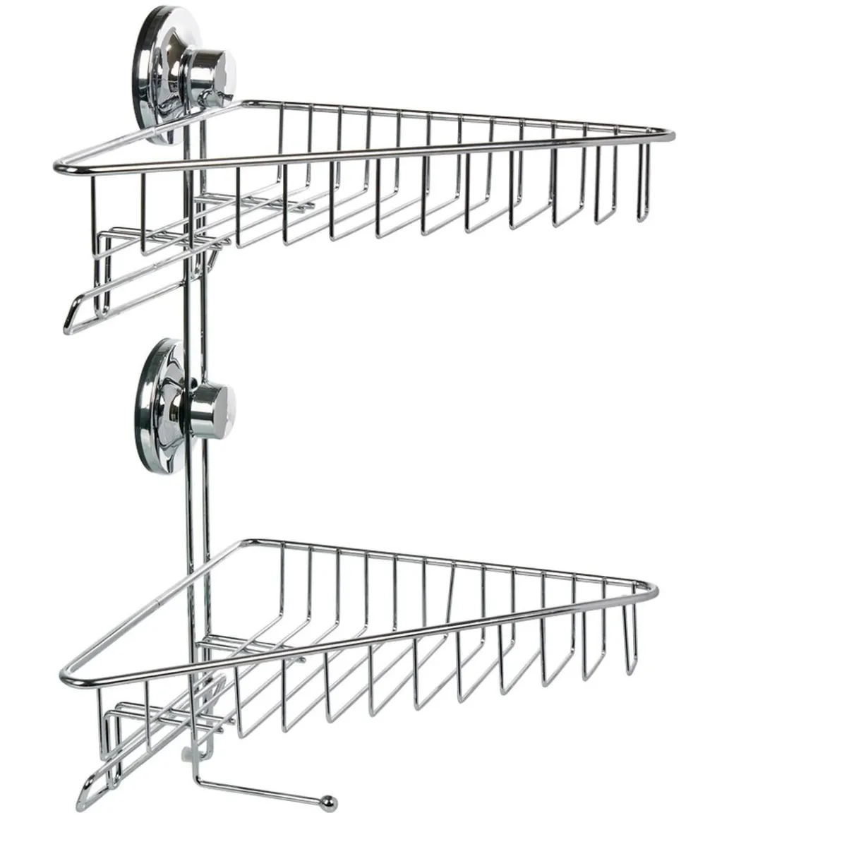 Gifi Étagère de douche 2 paniers d angle à ventouse gris