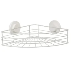 Clearance Gifi Étagère de douche panier d'angle à ventouse blanc
