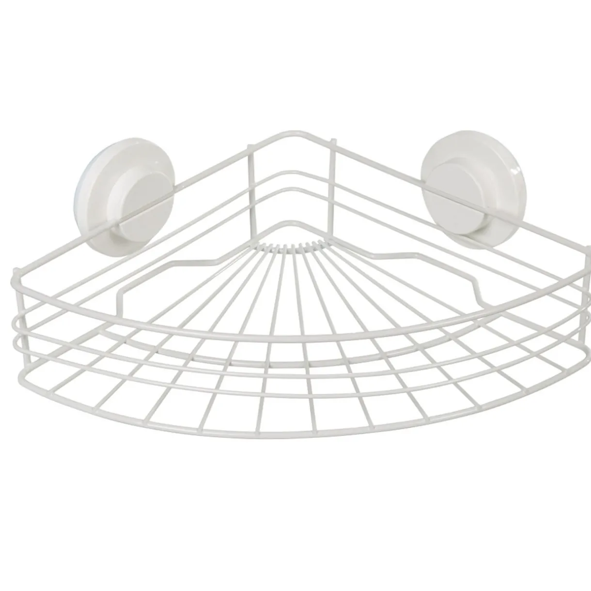 Clearance Gifi Étagère de douche panier d'angle à ventouse blanc