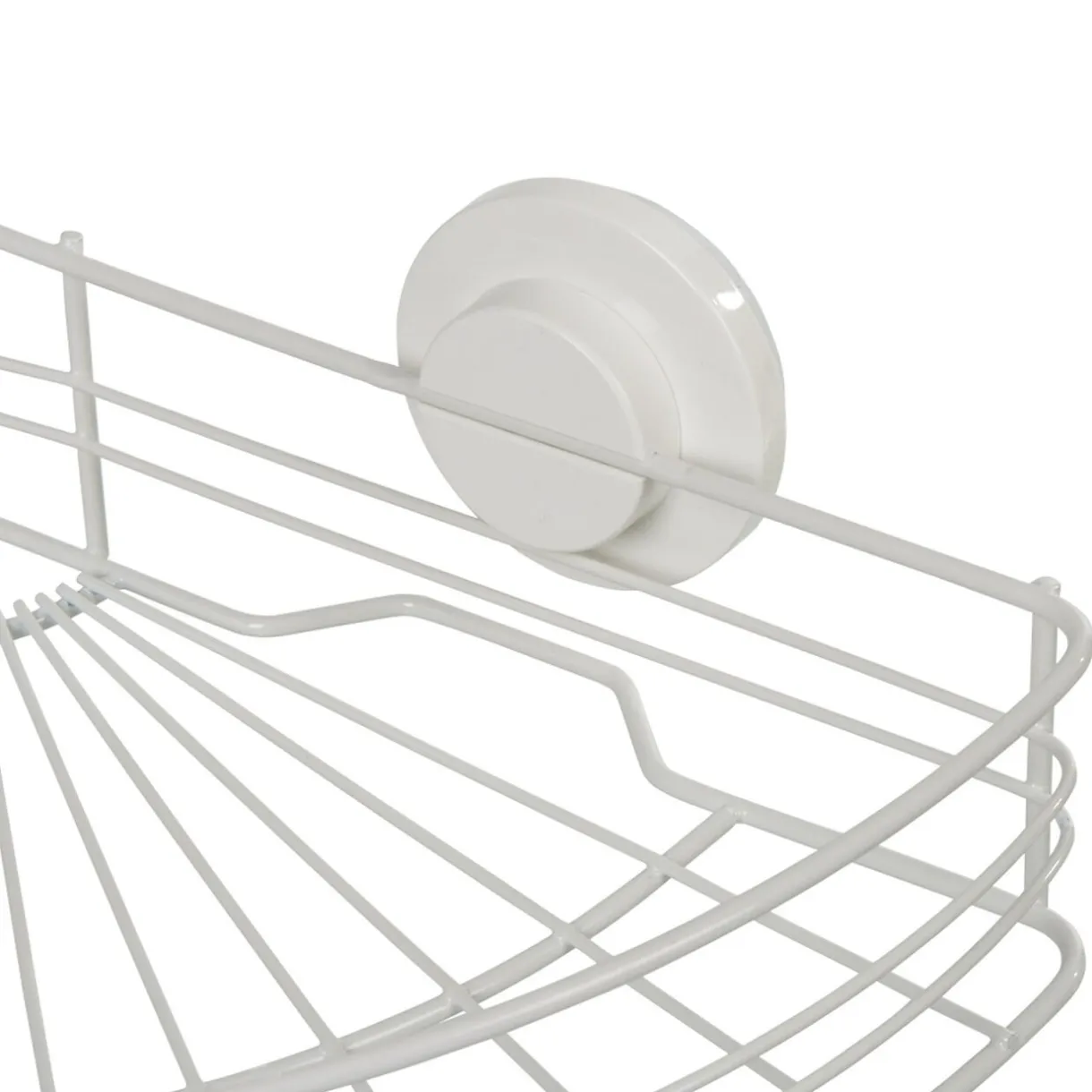 Clearance Gifi Étagère de douche panier d'angle à ventouse blanc