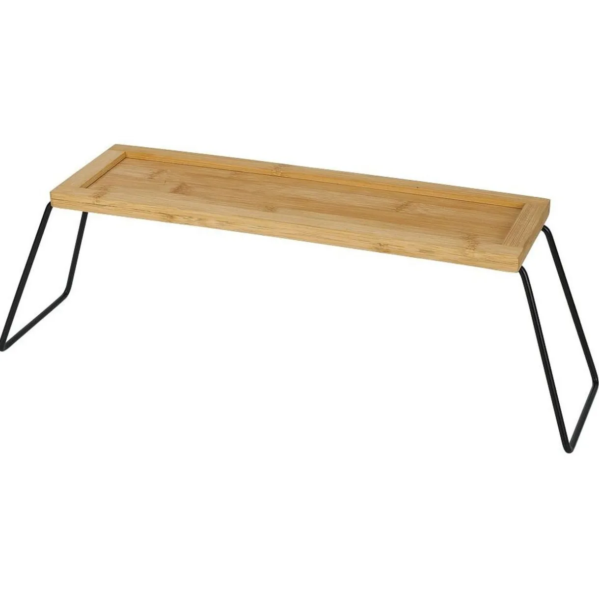 Étagère de rangement en bambou et pieds en métal noir 36x12xH15cm^Gifi