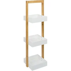 Clearance Gifi Étagère de salle de bain à 3 niveaux bambou 22x24xH73cm