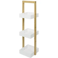 Clearance Gifi Étagère de salle de bain à 3 niveaux bambou 22x24xH73cm