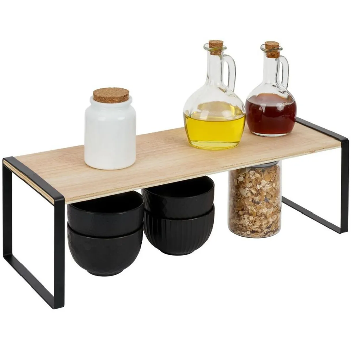 Rangement|Gifi Étagère en bois et métal noir 50x15xH18cm