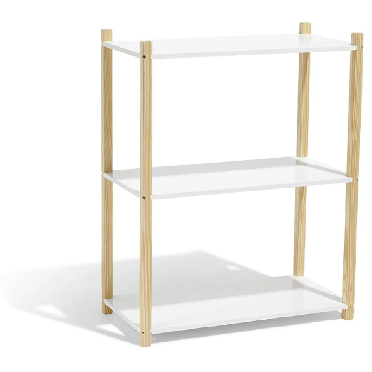 Rangement|Gifi Étagère en pin blanc et naturel 3 niveaux