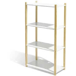 Rangement|Gifi Étagère en pin blanc et naturel 4 niveaux