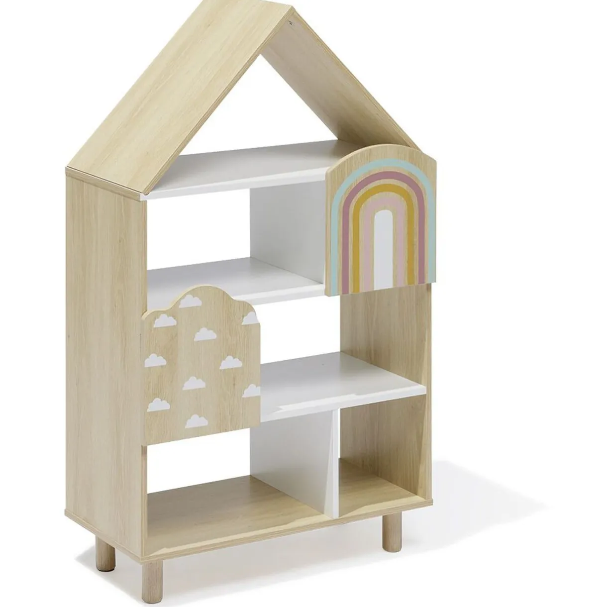 Rangement|Gifi Étagère enfant 7 cases design nuage arc en ciel - L60,5xP30xH100 cm