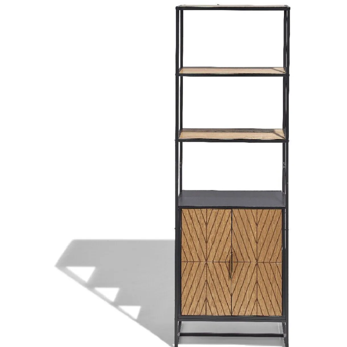 Rangement|Gifi Étagère Eole noire et miel 2 portes