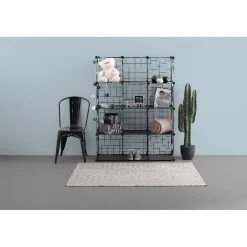 Rangement|Gifi Étagère multi cubes grillage noir