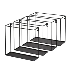 Rangement|Gifi Étagère murale carrée en métal noir x 4