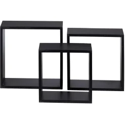 Rangement|Gifi Étagère murale carrée noire x3
