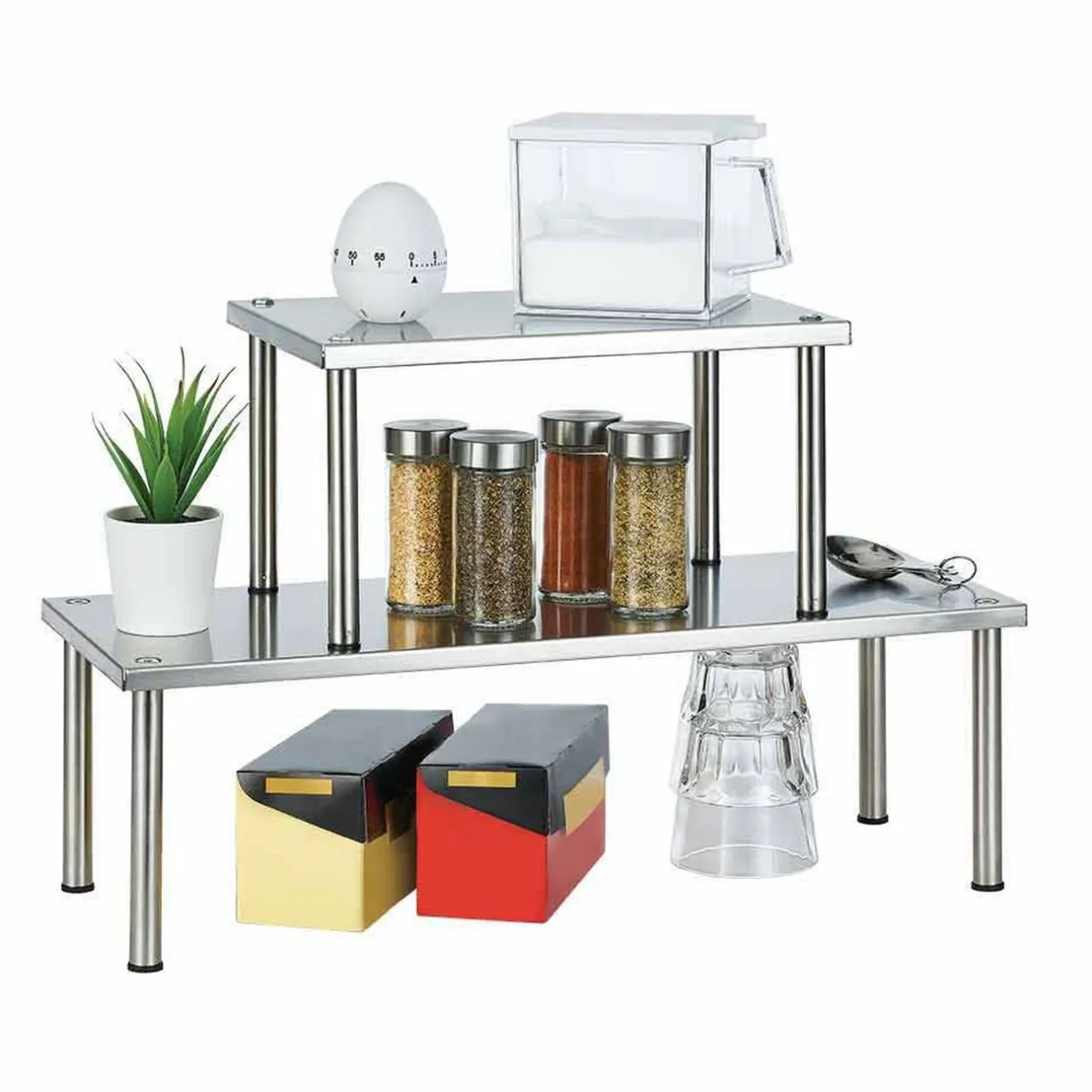 Rangement|Gifi Étagère murale double en inox
