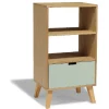Rangement|Gifi Étagère Pia bois clair et vert d’eau 1 tiroir