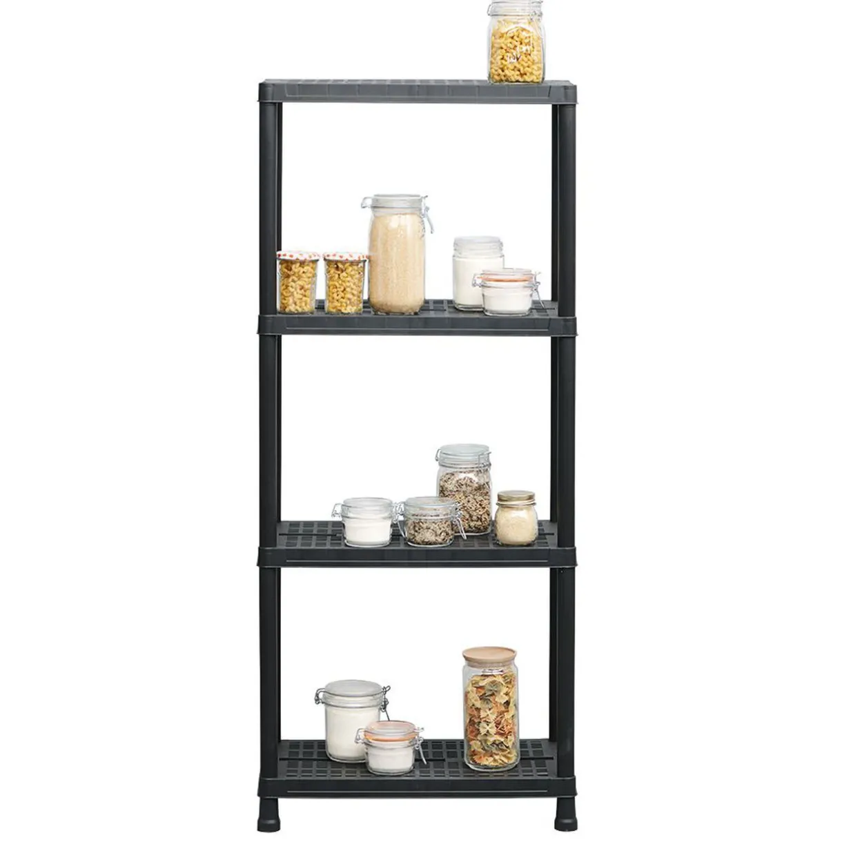 Rangement|Gifi Étagère plastique noir 4 niveaux L60xl30xH138cm