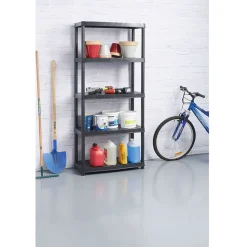 Rangement|Gifi Étagère plastique noir 5 niveaux L71xl35xH180cm