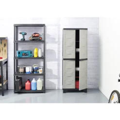 Rangement|Gifi Étagère plastique noir 5 niveaux L71xl35xH180cm