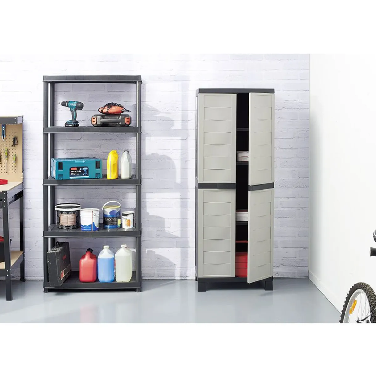 Rangement|Gifi Étagère plastique noir 5 niveaux L71xl35xH180cm