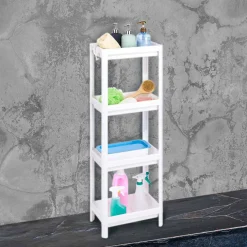 Best Gifi Étagère salle de bain 4 niveaux blanc