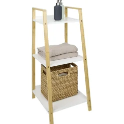 Hot Gifi Étagère salle de bain 3 niveaux bambou 34,5x36xH76cm