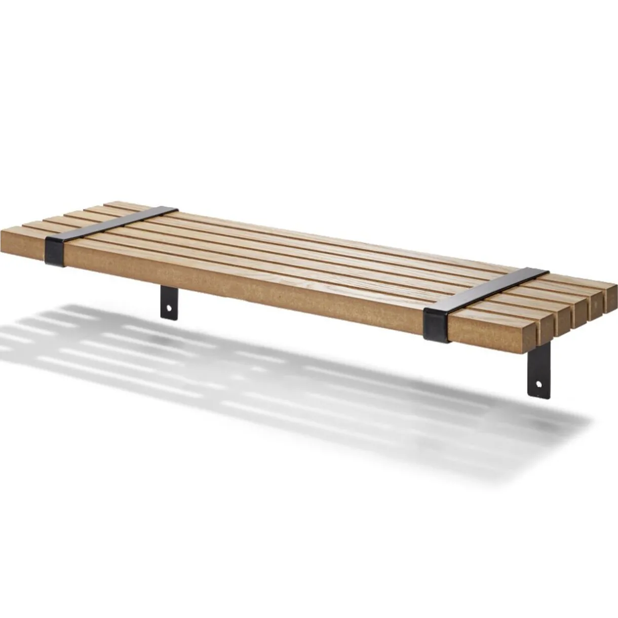 Rangement|Gifi Étagère striée en bois L55xl15cm