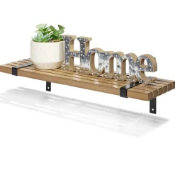 Rangement|Gifi Étagère striée en bois L55xl15cm