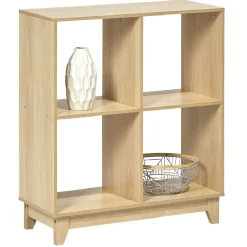 Rangement|Gifi Étagère sur pieds à 4 casiers contreplaqué naturel