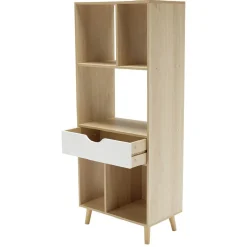 Rangement|Gifi Étagère sur pieds 5 compartiments 1 tiroir blanc naturel