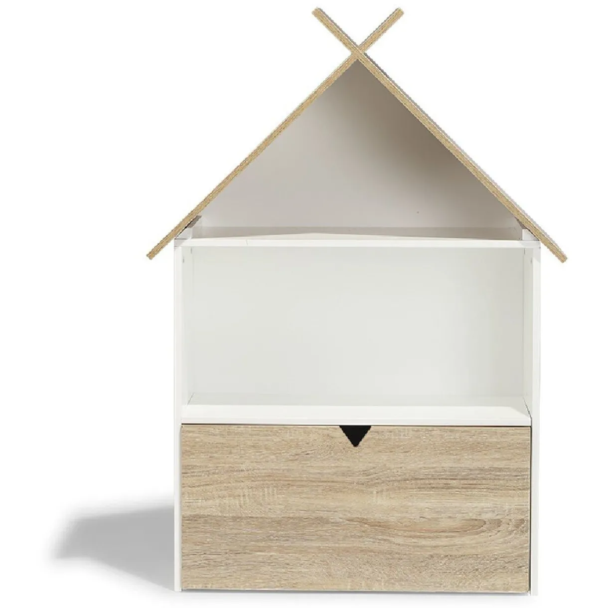 Rangement|Gifi Étagère Woody blanche et bois clair 1 tiroir 2 niches