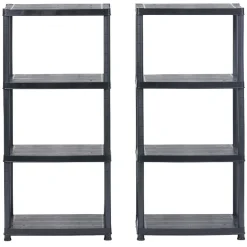 Rangement|Gifi Étagères noires en plastique 4 niveaux x2