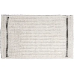 New Gifi Tapis de bain 100% coton blanc et noir 70x50cm