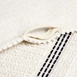 New Gifi Tapis de bain 100% coton blanc et noir 70x50cm