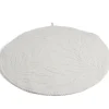 Clearance Gifi Tapis de bain motif feuilles rond Ø70cm coton beige