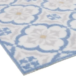 Nettoyage Et Entretien|Gifi Tapis de cuisine imprimé carreau de ciment bleu et blanc 80x50cm