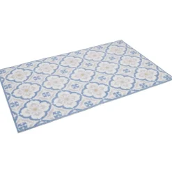 Nettoyage Et Entretien|Gifi Tapis de cuisine imprimé carreau de ciment bleu et blanc 80x50cm