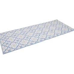 Nettoyage Et Entretien|Gifi Tapis de cuisine imprimé carreau de ciment bleu et blanc 120x50cm