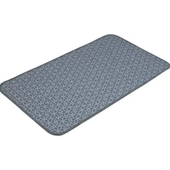 Nettoyage Et Entretien|Gifi Tapis de cuisine imprimé rosaces bleu gris 80x45 cm