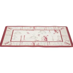 Nettoyage Et Entretien|Gifi Tapis de cuisine imprimé rouge et blanc 75 x 45 cm