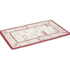 Nettoyage Et Entretien|Gifi Tapis de cuisine imprimé rouge et blanc 75 x 45 cm