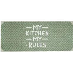 Nettoyage Et Entretien|Gifi Tapis de cuisine inscription My Kitchen My Rules 120x50cm