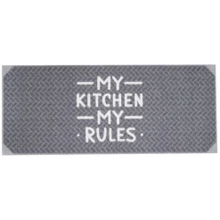 Nettoyage Et Entretien|Gifi Tapis de cuisine inscription My Kitchen My Rules 120x50cm
