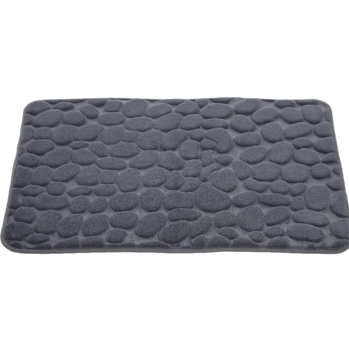 Best Gifi Tapis de salle de bain à mémoire de forme effet galet gris