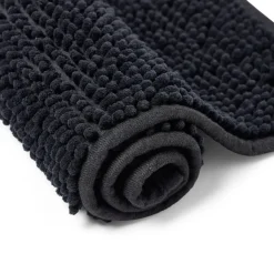 Clearance Gifi Tapis de salle de bain chenille noir 45x65cm