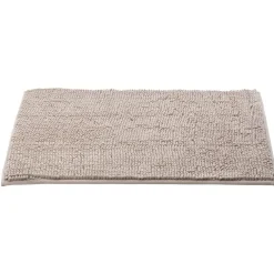 Discount Gifi Tapis de salle de bain chenille taupe 45x65cm