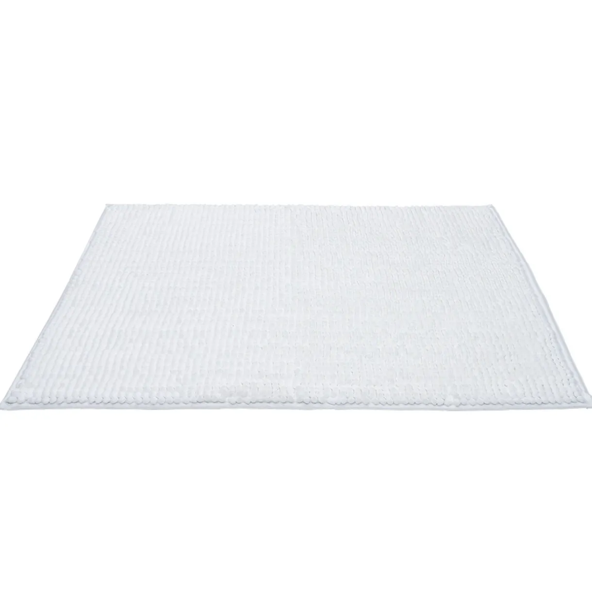 Hot Gifi Tapis de salle de bain chenille blanc 80x50cm