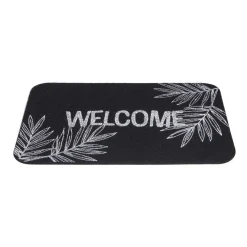 Nettoyage Et Entretien|Gifi Tapis d'entrée extérieur 40x60cm Welcome feuillage noir et blanc