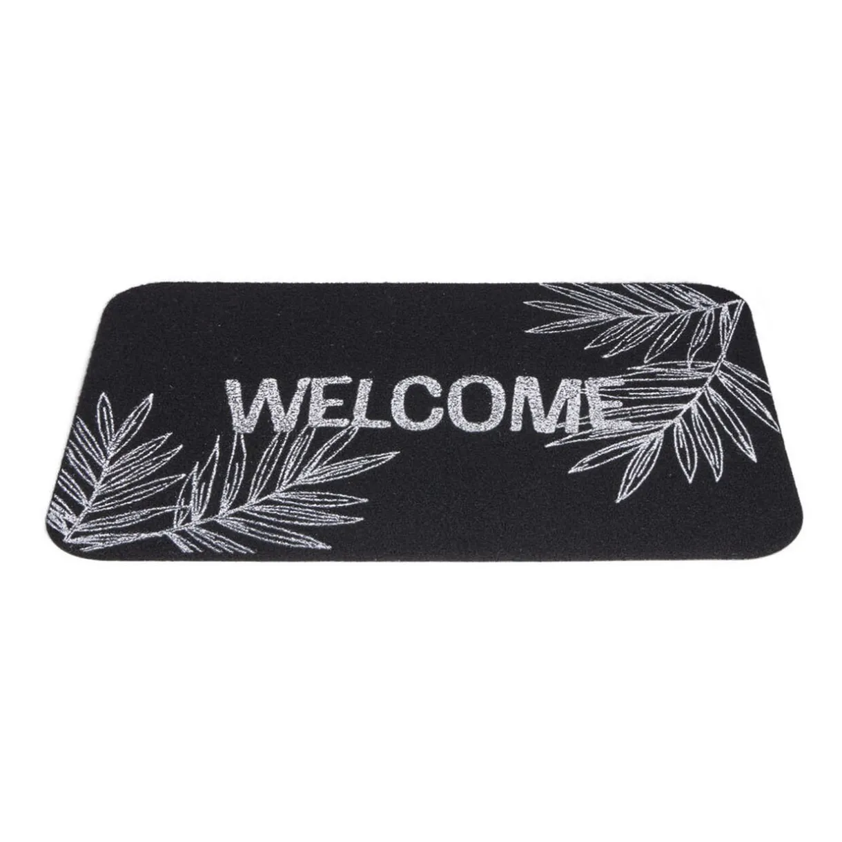 Nettoyage Et Entretien|Gifi Tapis d'entrée extérieur 40x60cm Welcome feuillage noir et blanc